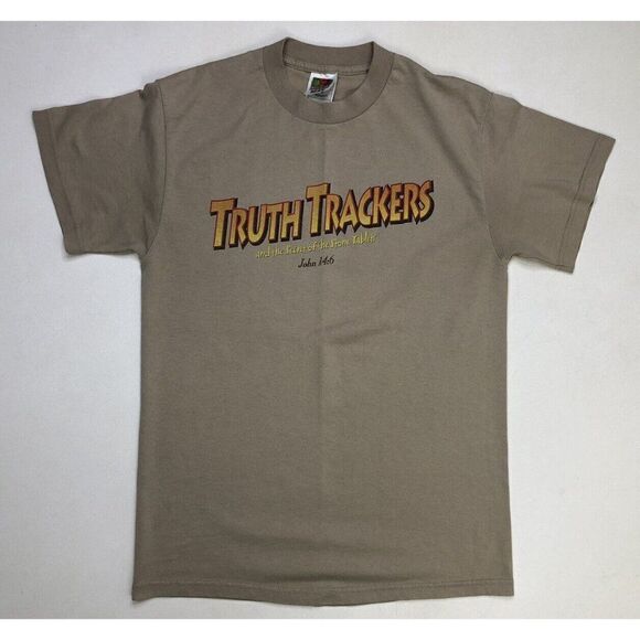 VINTAGE Truth Trackers Secret Stone Tablets T-shirt Men Medium God Jesus 14:6 - Picture 3 of 6